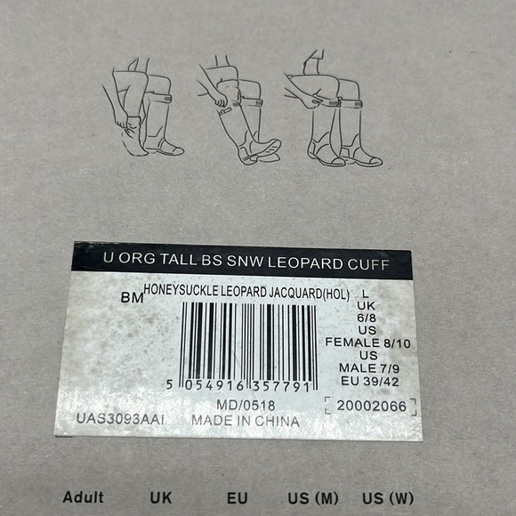 Hunter Boot Socks NWT Tall Boot Socks Honeysuckle Leopard Sz Large. MS1928D - Picture 3 of 7